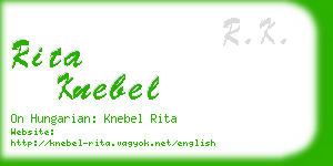 rita knebel business card